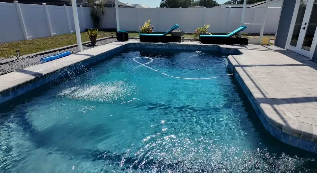 backyard pool crystal clear