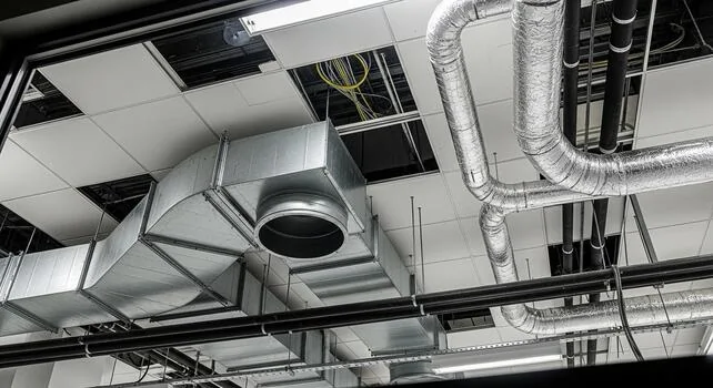 Commercial Air Duct Services in Hilton Head, SC 8 industrial ceiling with exposed ductwork and piping systems photo